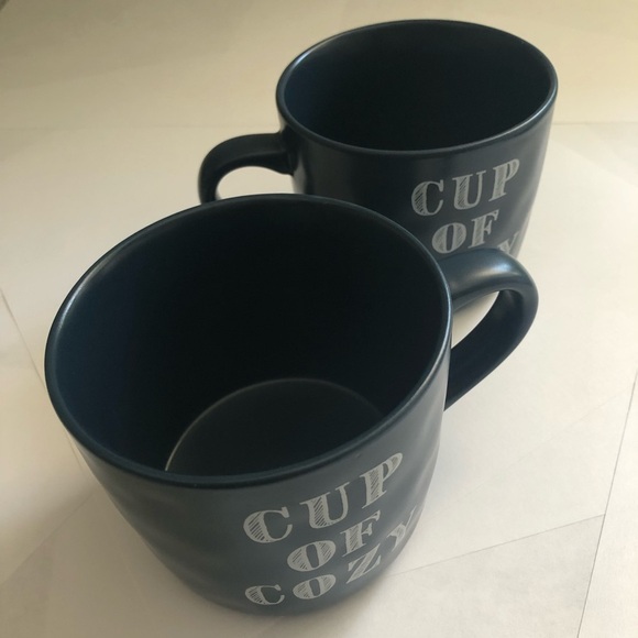 Threshold Set of 2 “Cup of Cozy” Blue Mugs - Coffee Tea Hot Chocolate - Picture 8 of 8
